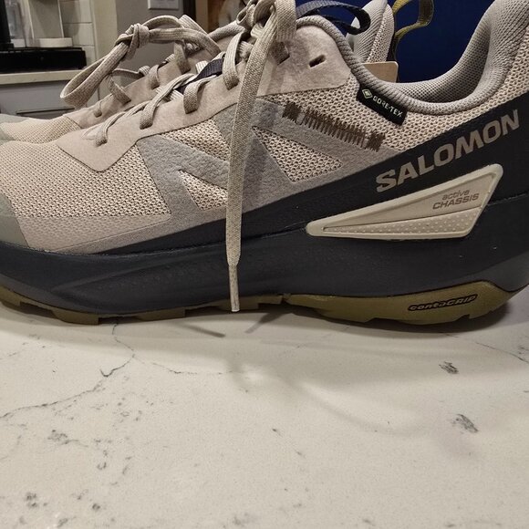 Salomon Elixir Activ GTX Grey / Beige Size Men's 10 Gore-Tex Sneaker NEW - Picture 2 of 12